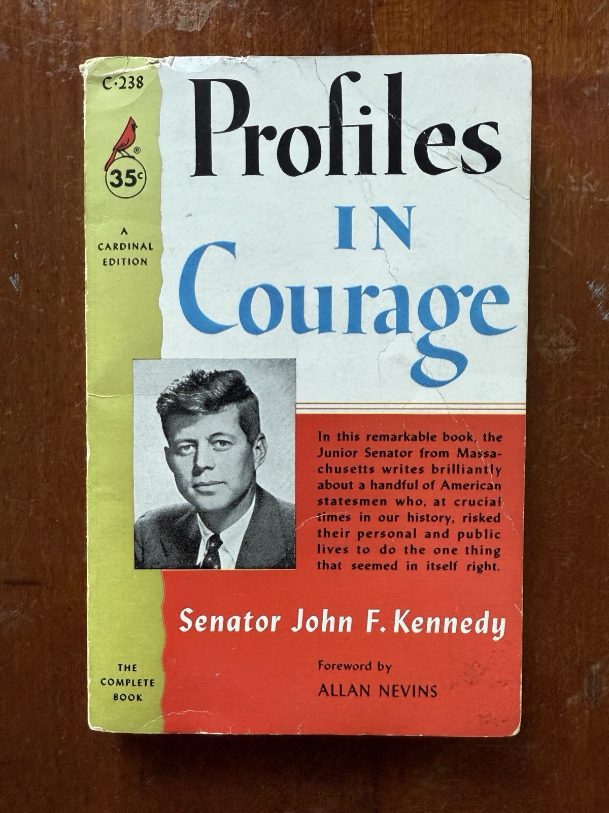 Profiles in Courage John F Kennedy 1957 Cardinal Edition C-238 Vintage Paperback