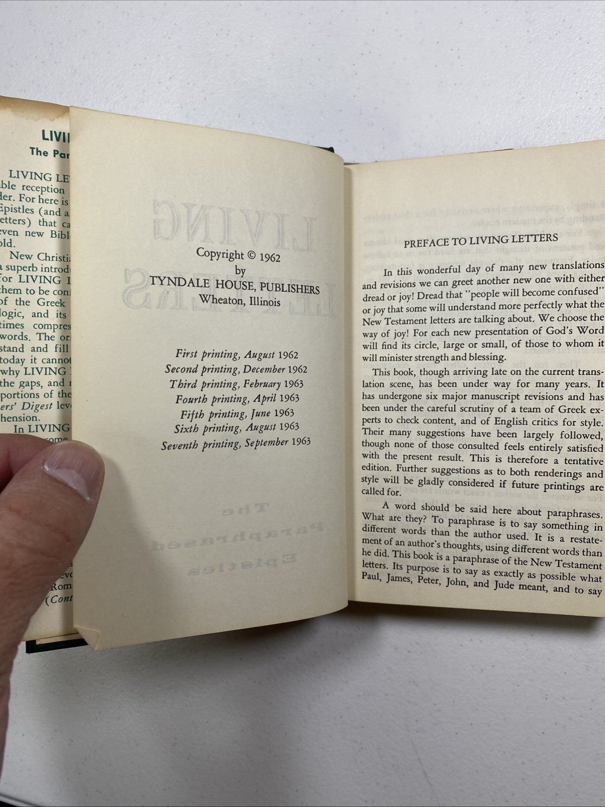 Living Letters The Paraphrased Epistles By Kenneth N Taylor 1967 Hardcover