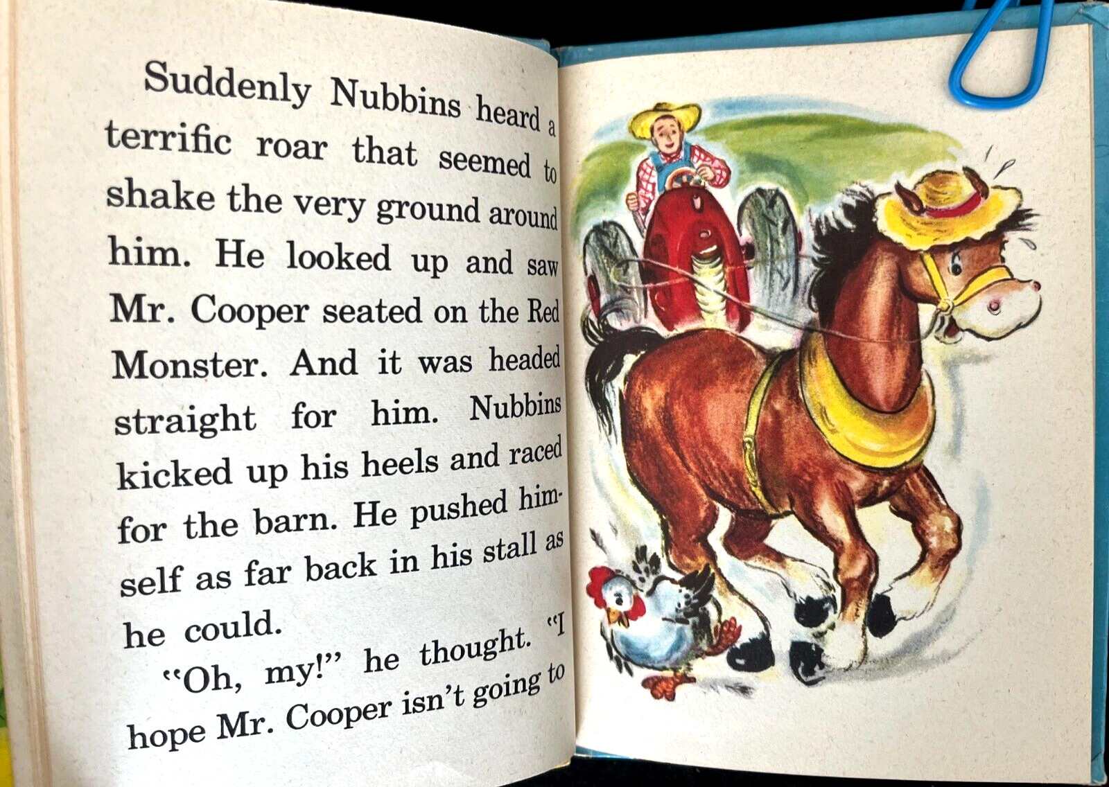 NUBBINS AND THE TRACTOR ~ vintage children’s Rand McNally Elf Junior Book, farm