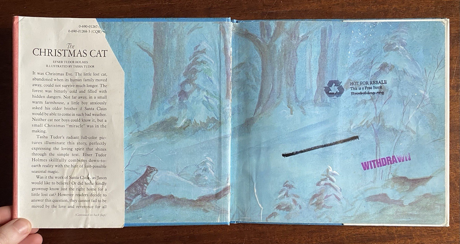 The Christmas Cat By Efner Tudor Holmes, Tasha Tudor, Vintage 1976 Hardcover