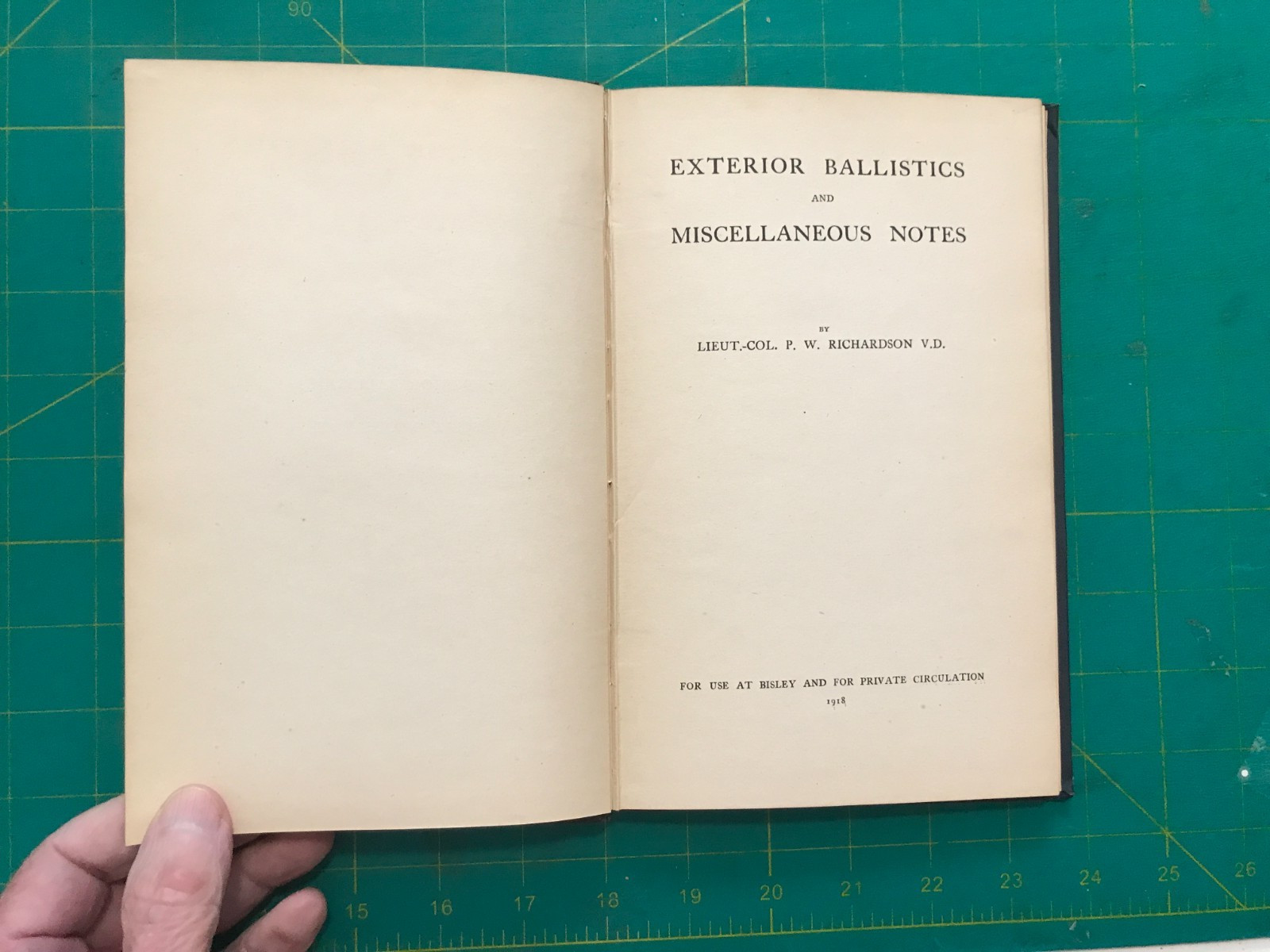 Exterior Ballistics & Miscellaneous Notes / Use at Bisley & Private Circulation