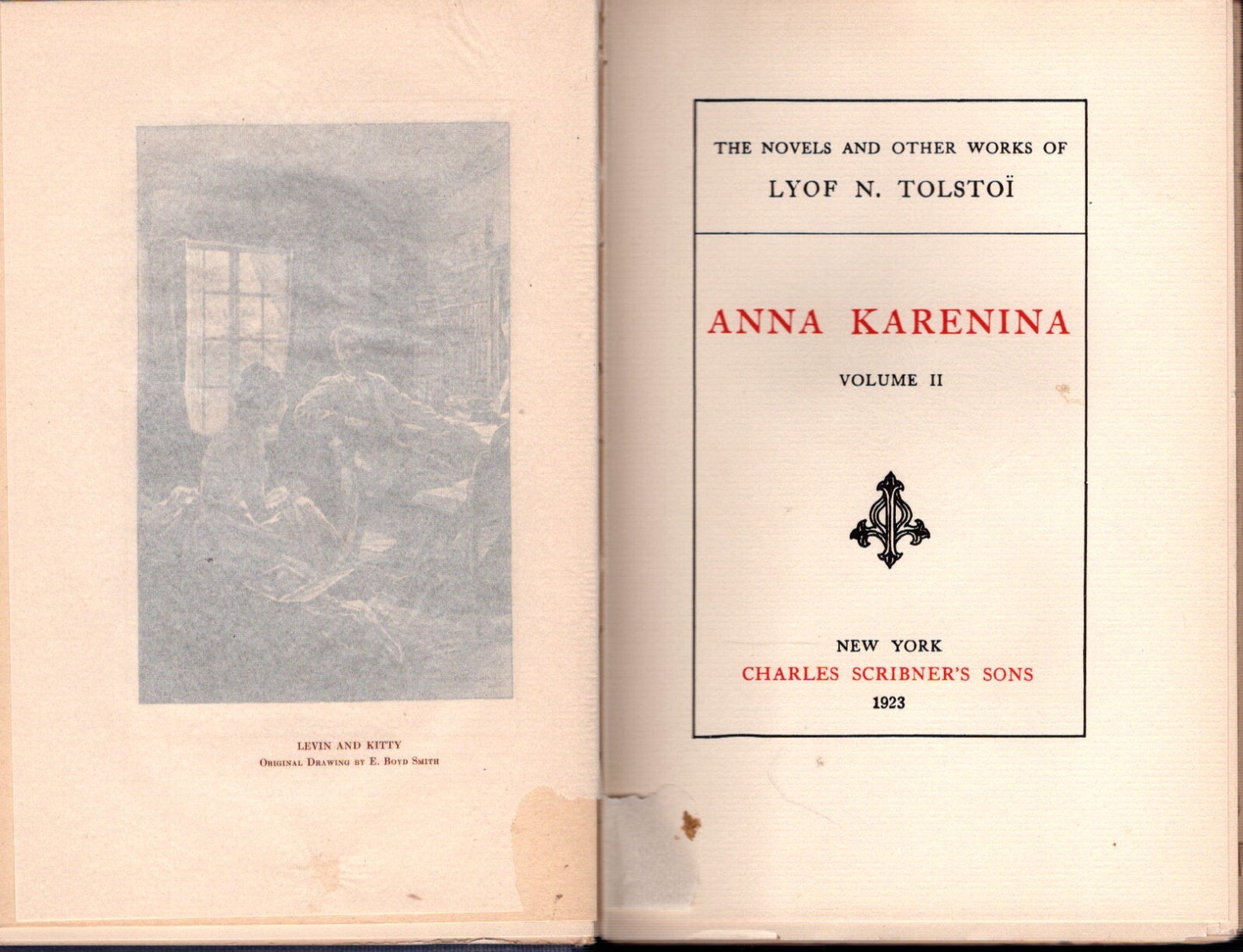 1923 THE WORKS OF LYOF N. TOLSTOI (LEO TOLSTOY) volumes 3, 5, 8, 9, 11