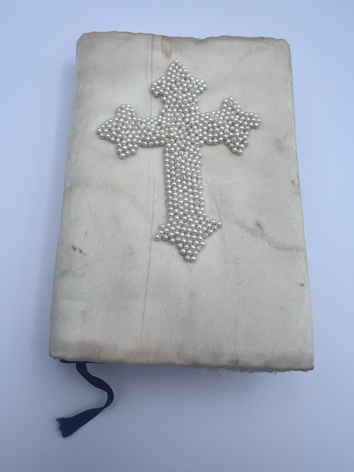 Vintage 1952 Book of Common Prayer w/ Handmade Satin Pearl Cross Cover 1973
