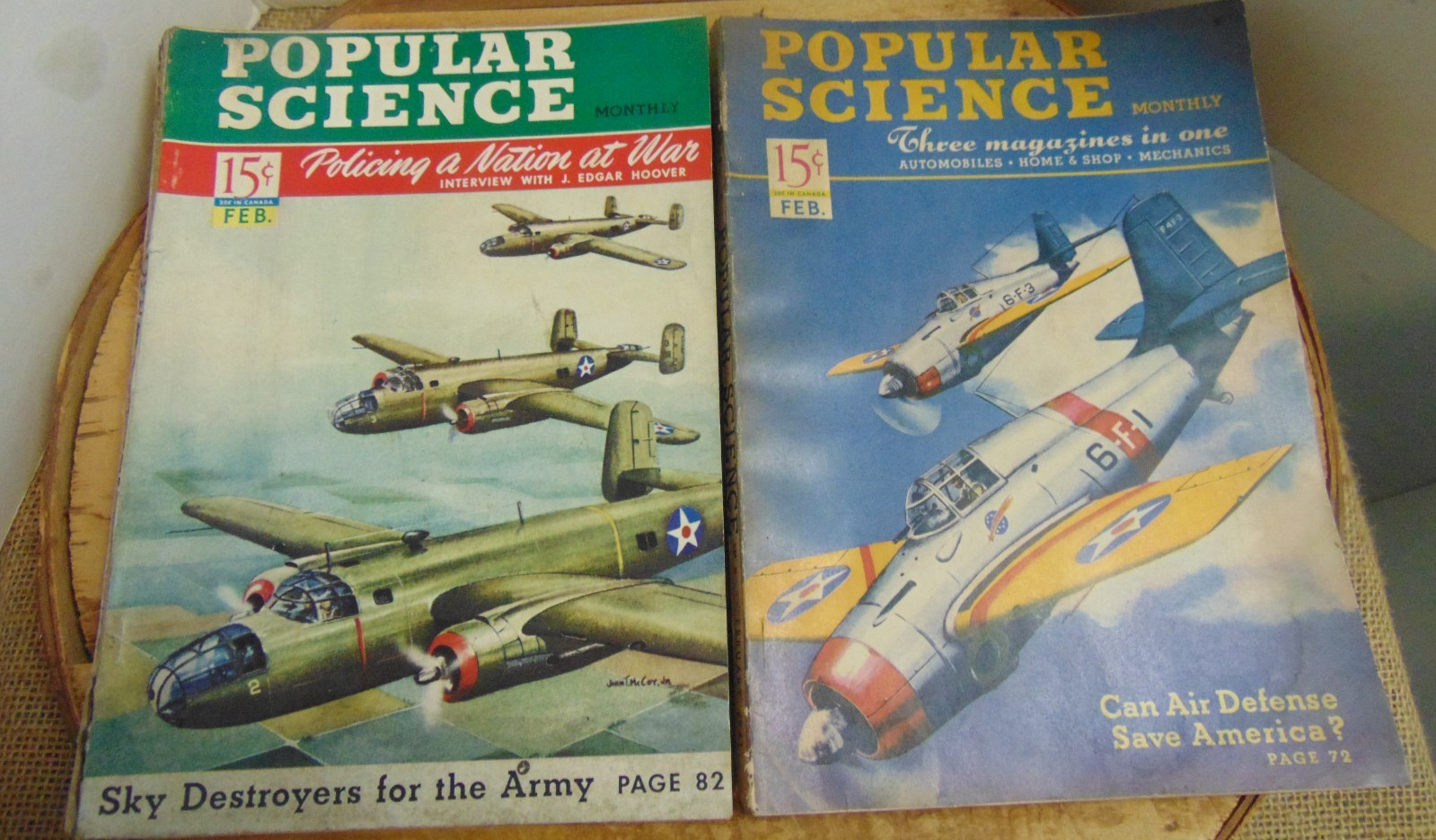 Popular Science Magazines February 1941 & February 1942 LOT OF 2 – Vintage Ads