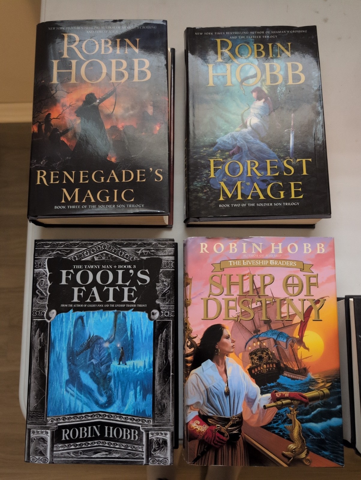 Vintage Lot Of 6 Hardback Robin Hobb Books. …4 With DJs And 2 Without DJs