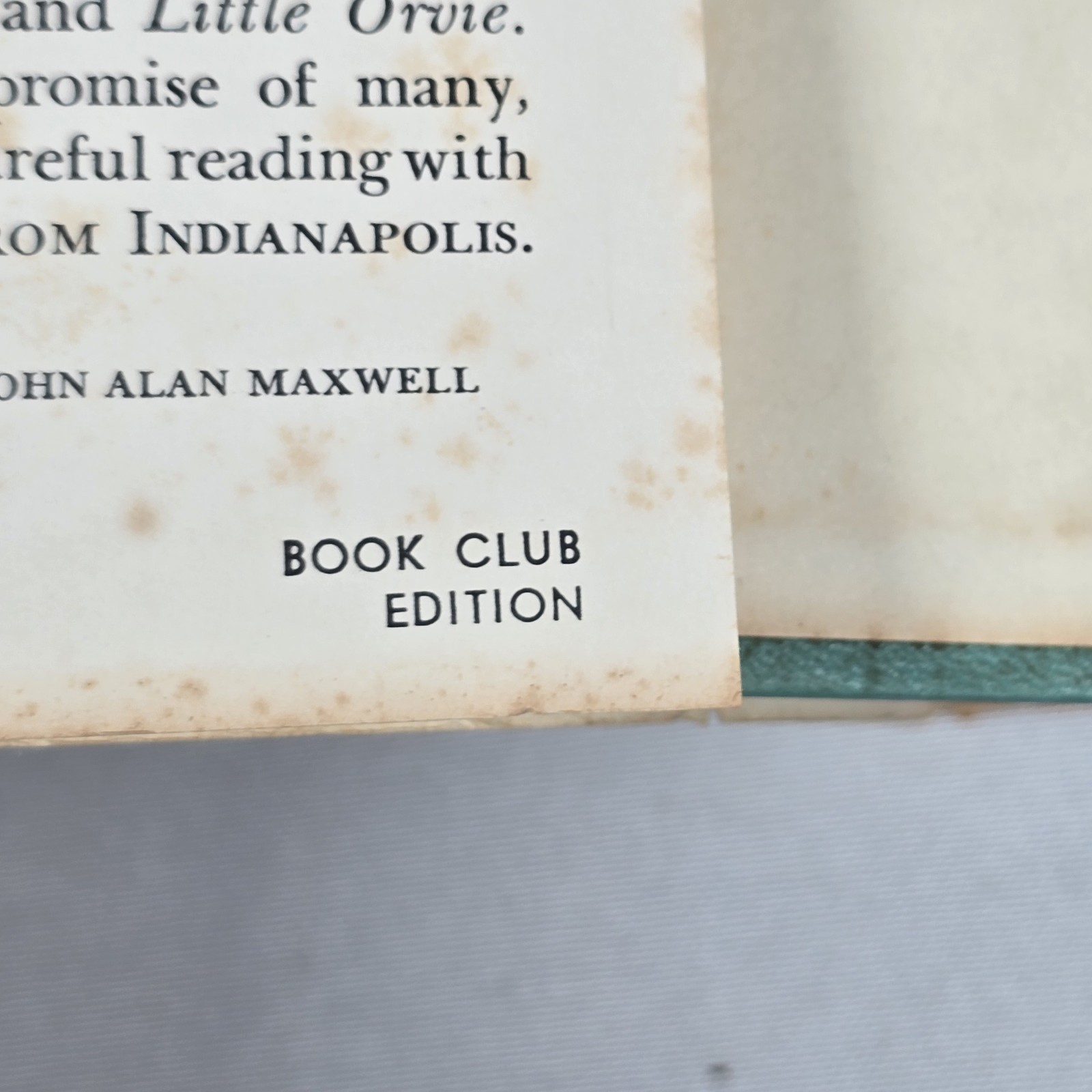 The Gentleman From Indianapolis Edited By John Beecroft 1957 BCE HC/DJ