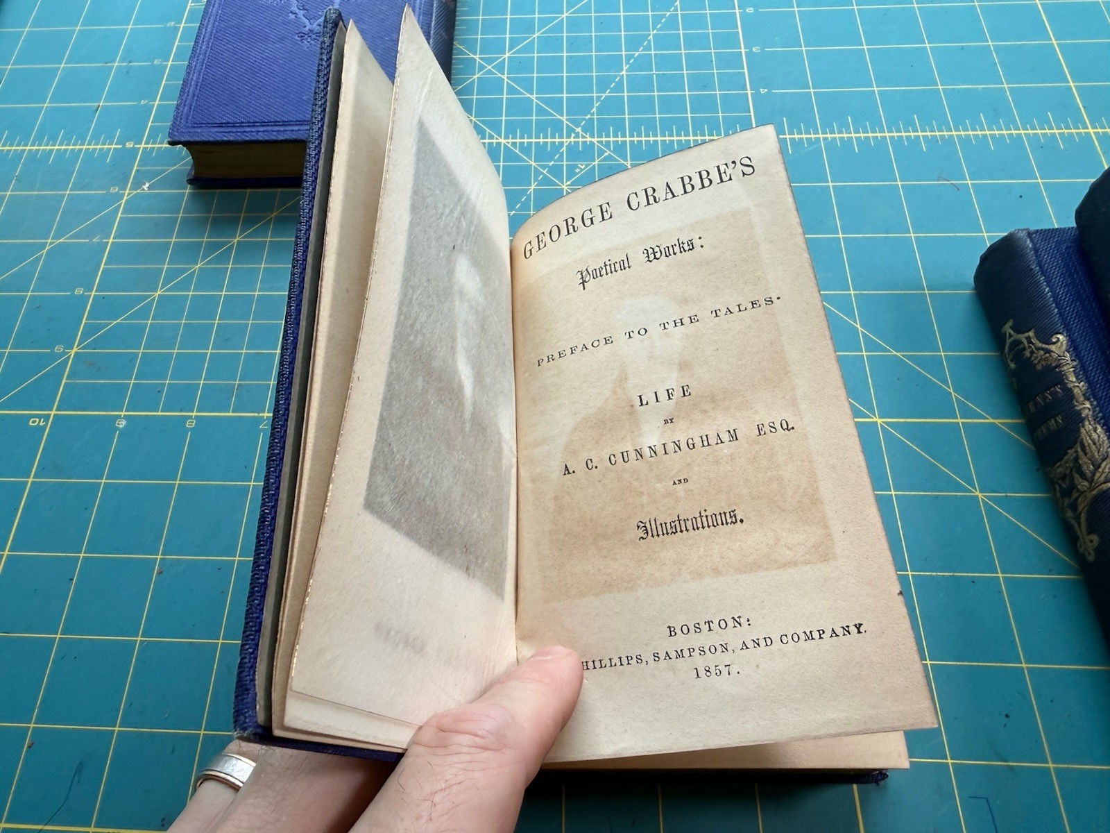 1857-60 Antique Poetry Lot 4 Cowper Crabbe Goldsmith Burns Rectory School Prize