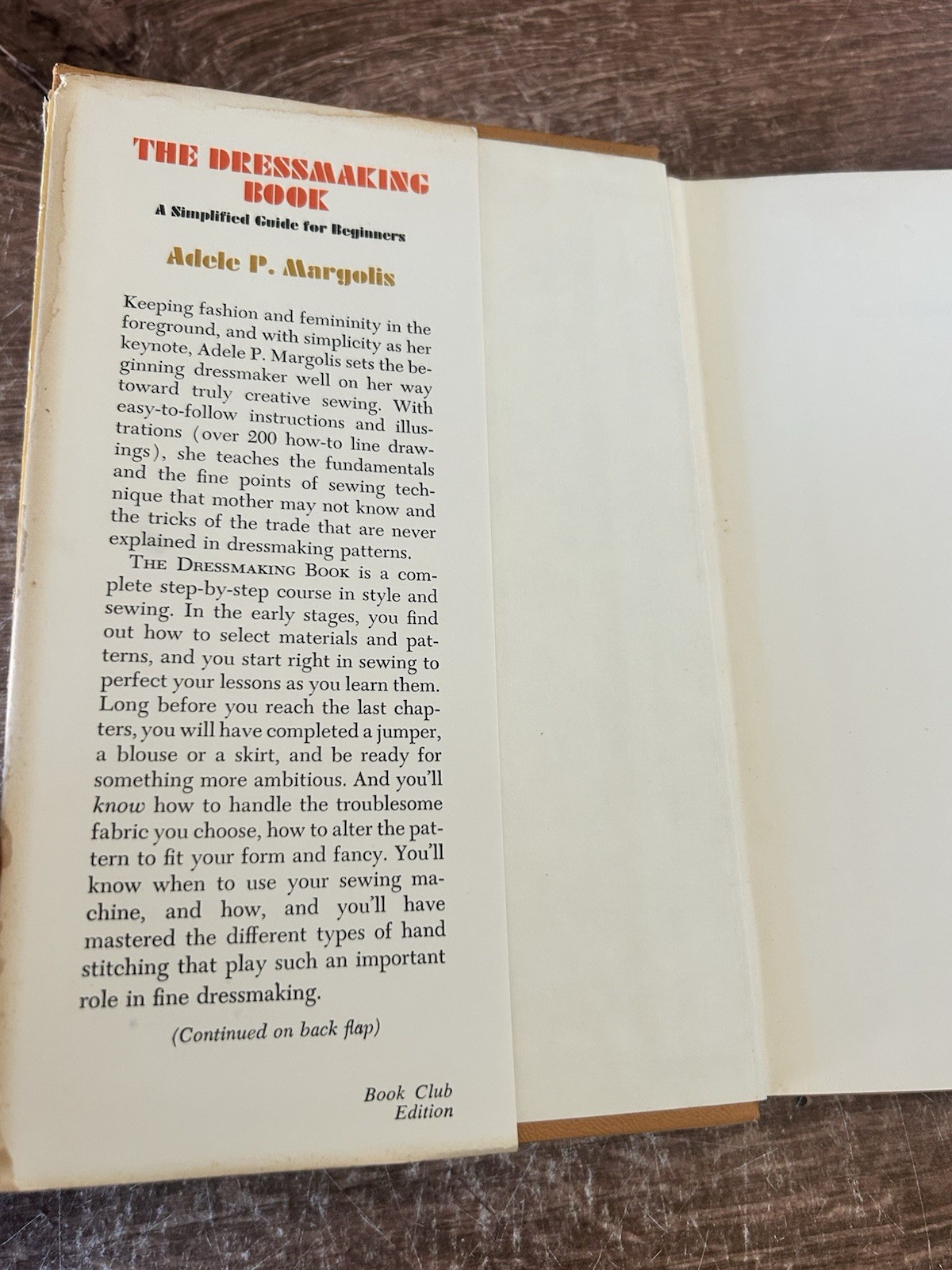 The Dressmaking Book (Adele P Margolis 1967 Hardcover
