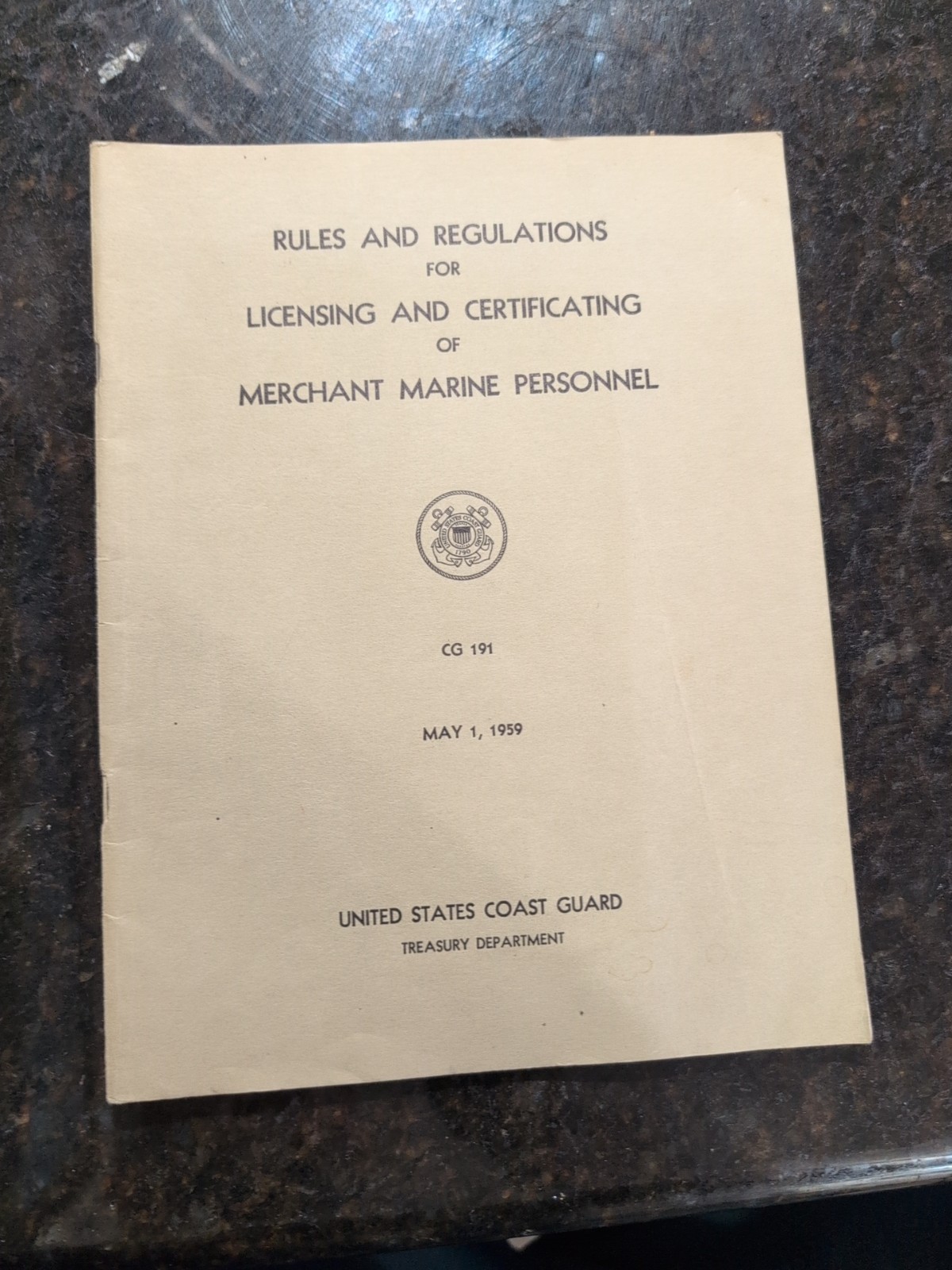 Rules & Regulations for Licensing/ Certificating Merchant Marine Personnel, 1959