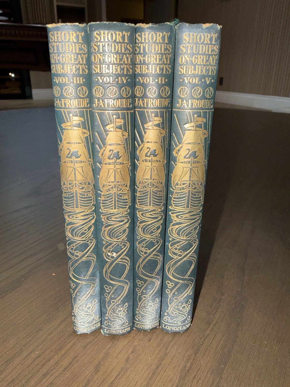 1907 J.A. Froude SHORT STUDIES ON GREAT SUBJECTS Vol 2-5 Antique Longmans Set