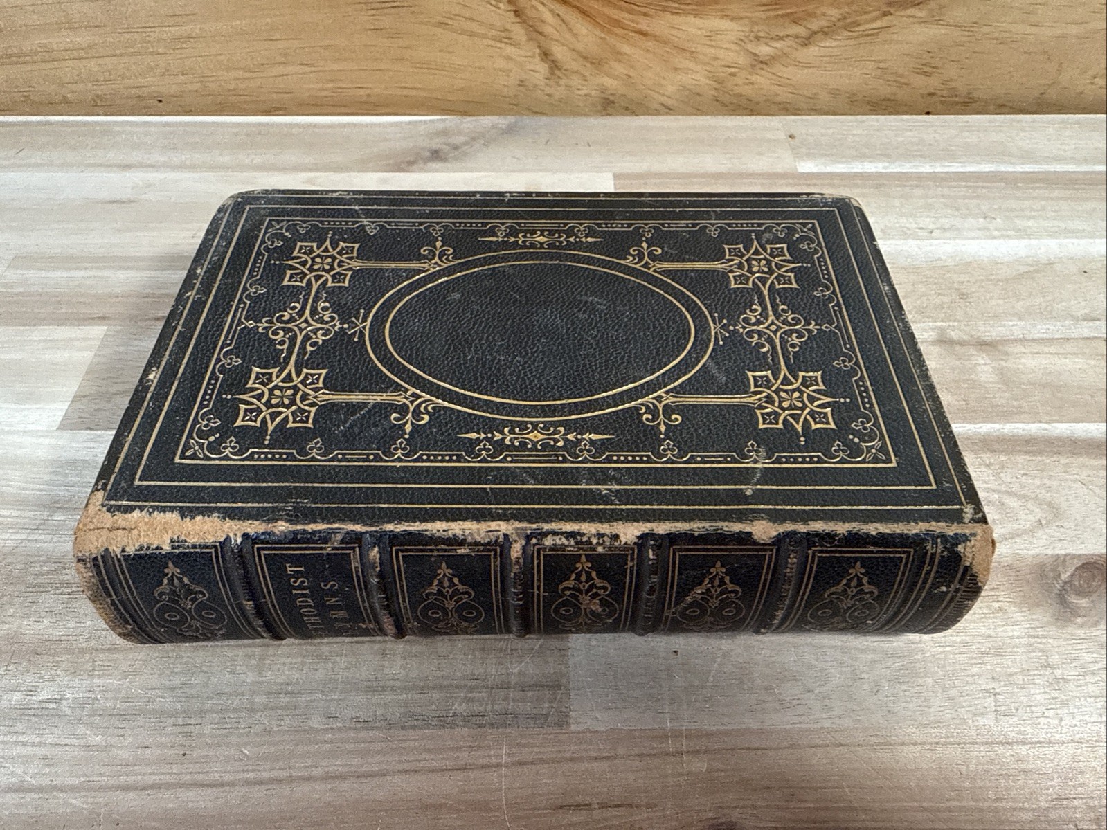 1870 HYMNS leather METHODIST cincinnati HITCHCOCK & WALDEN antique OLD