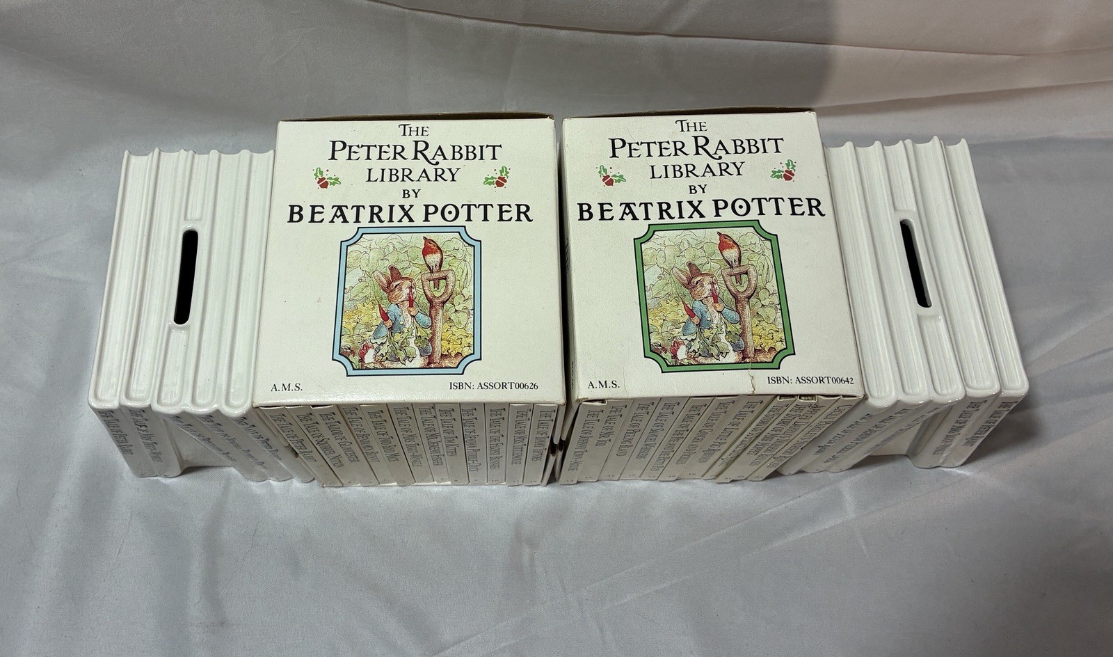 VTG Beatrix Potter Peter Rabbit COMPLETE Library 23 Children’s Books 2 Box Sets