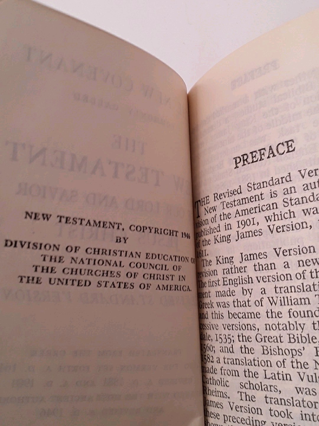 1946 RSV New Testament Nelson Publishing/Pocket Size Church Dedication In Front