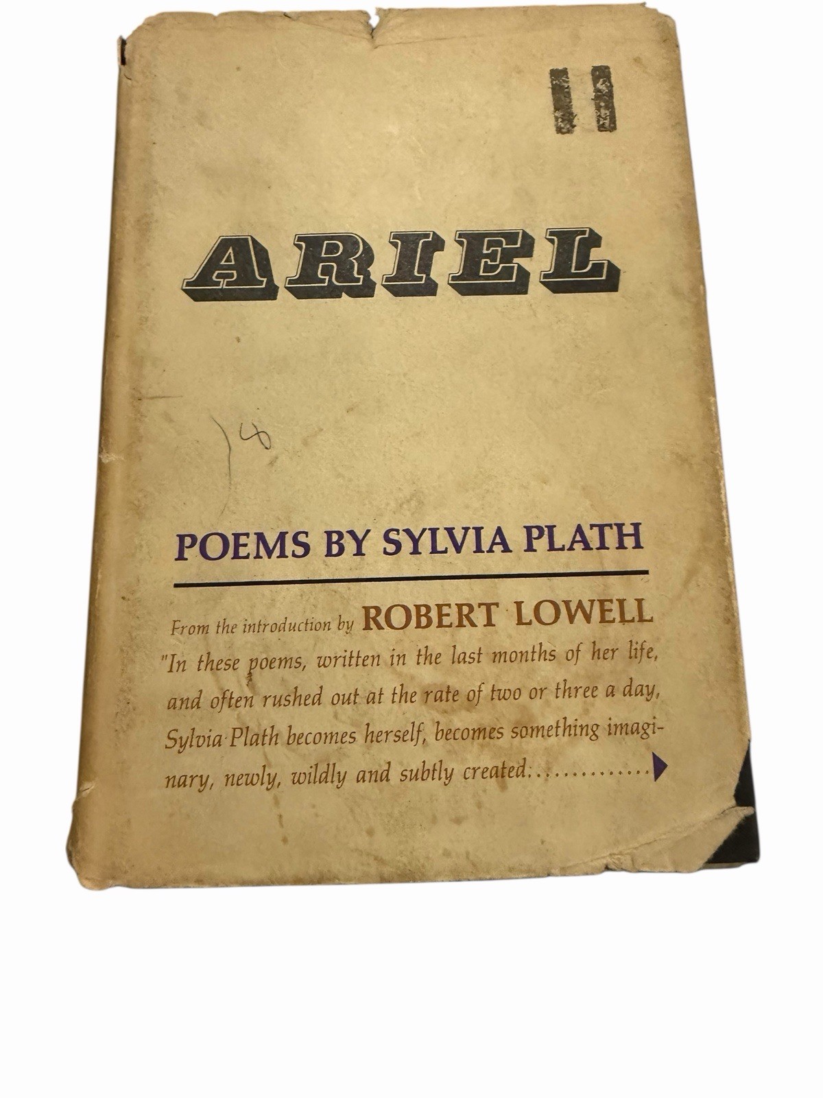 ARIEL: Poetry by SYLVIA PLATH (hardcover book) Early Printing, Dust Jacket