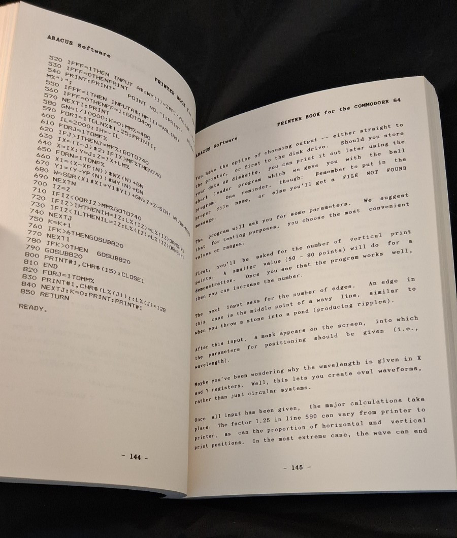 Vintage 1985 Printer Book for the COMMODORE 64 and VIC 20 – Abacus Software