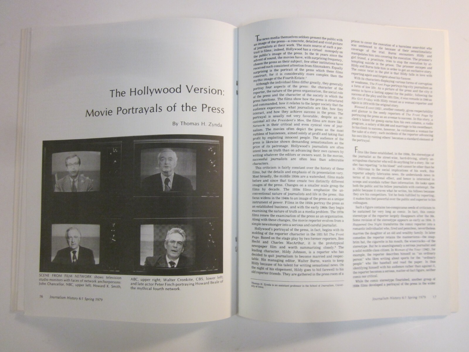 Journalism History Spring 1979 California State University Northridge