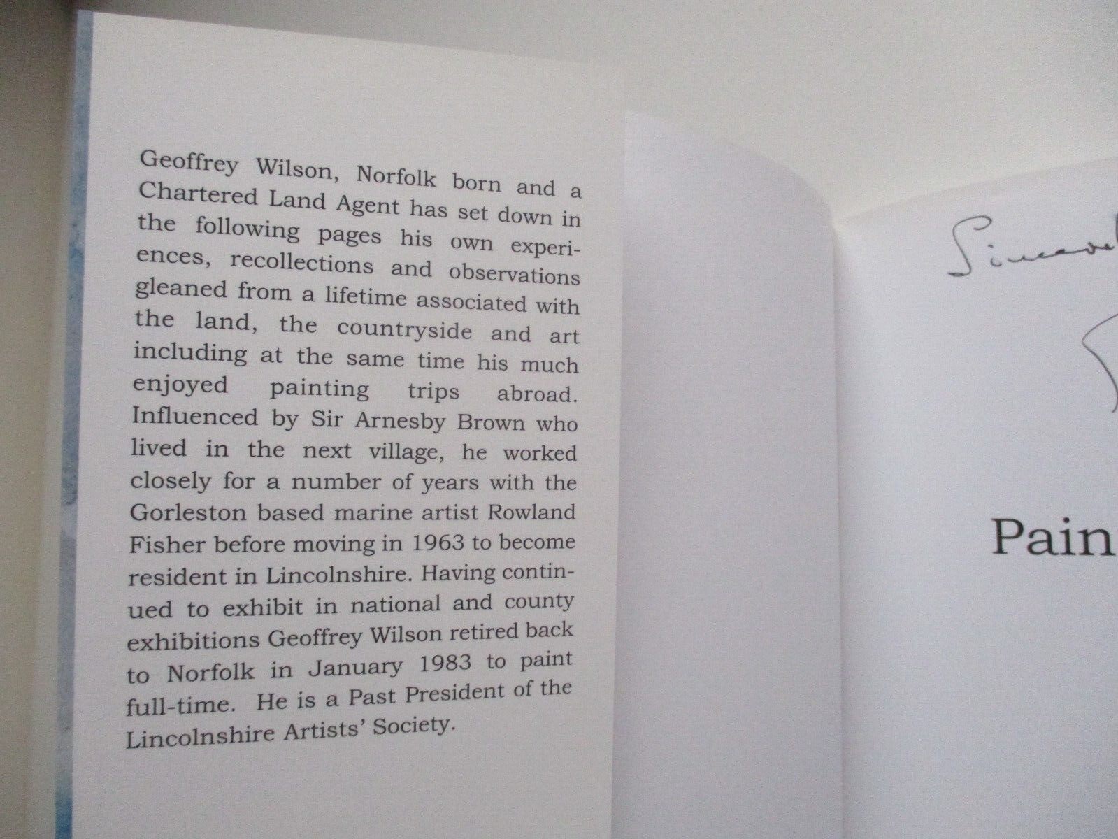SIGNED Geoffrey Wilson PAINTING THE SCENE 1st 2003 Art ARTIST Norfolk Interest