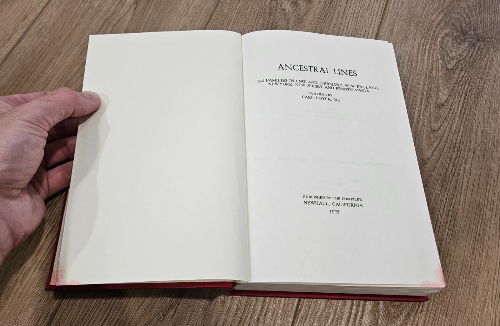 Ancestral Lines Compiled by Carl Boyer 3rd – 144 Families 1970 HC Reference Book