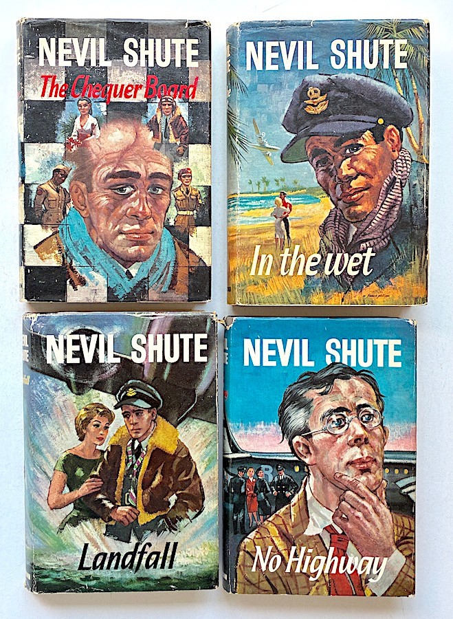 4 Nevil Shute Hardcover Books w Colorful DJ Heinemann London England 1960’s