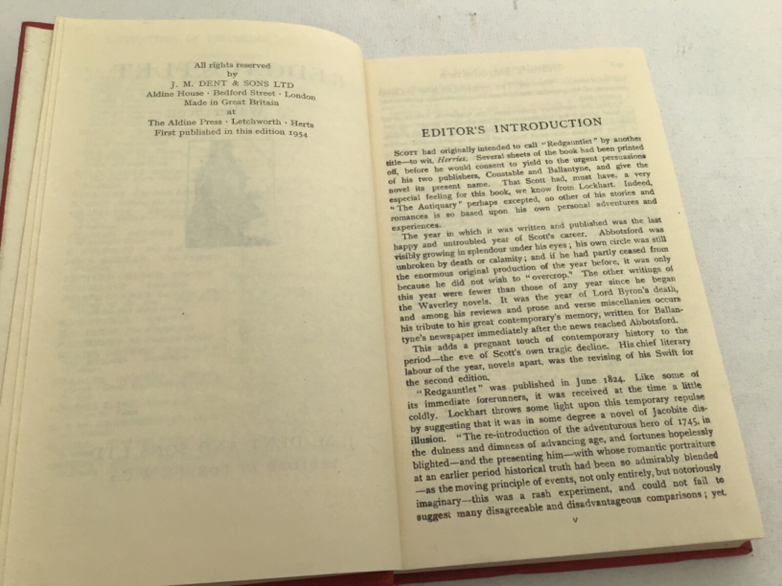 Vintage Book Redgauntlet Sir Walter Scott Library of Classics Hardback 1954