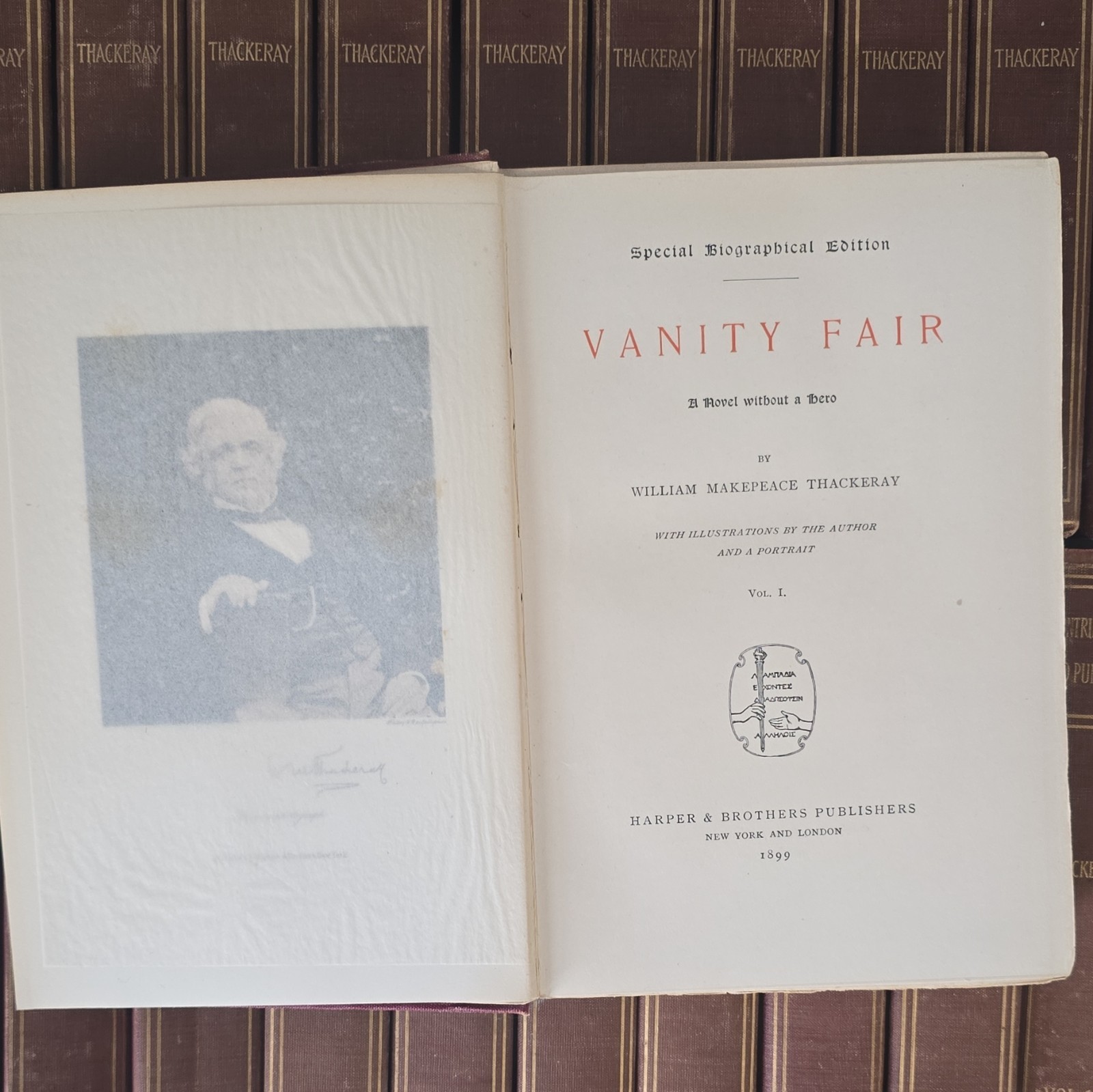 William Makepeace Thackeray Vanity Fair 25 Vol 1899 Harper HC Illus Bio Ed