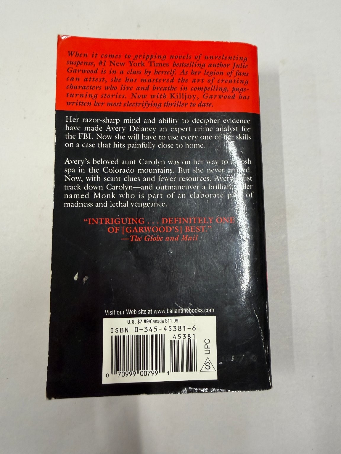 KILLJOY Julie Garwood 2002 Thriller Suspense Paperback Ballantine Book