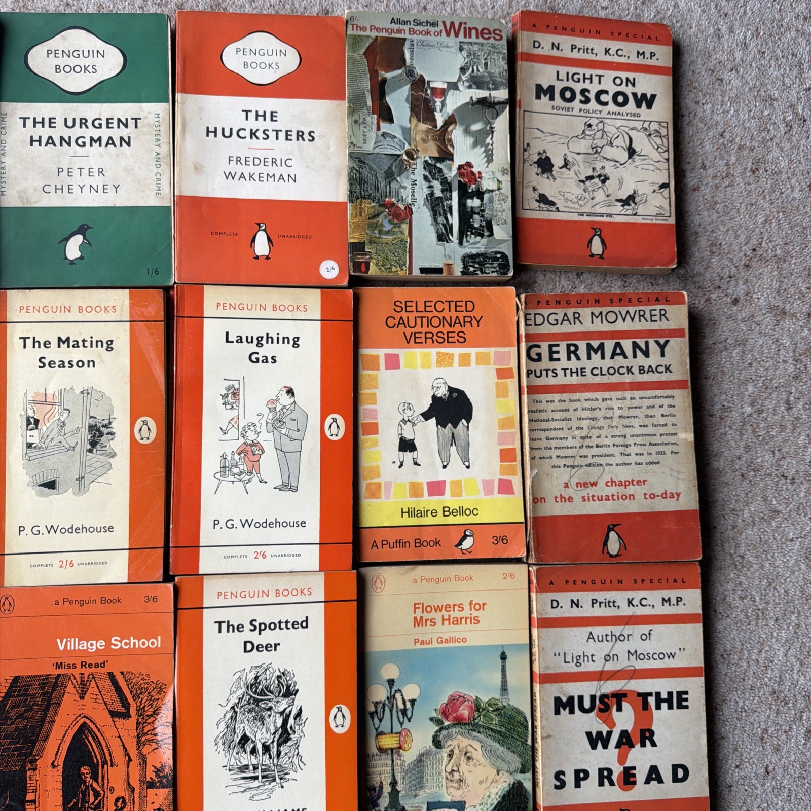 Job Lot 48 Vintage Penguin Paperback Books 1960s, 70s Mixed Titles/Authors