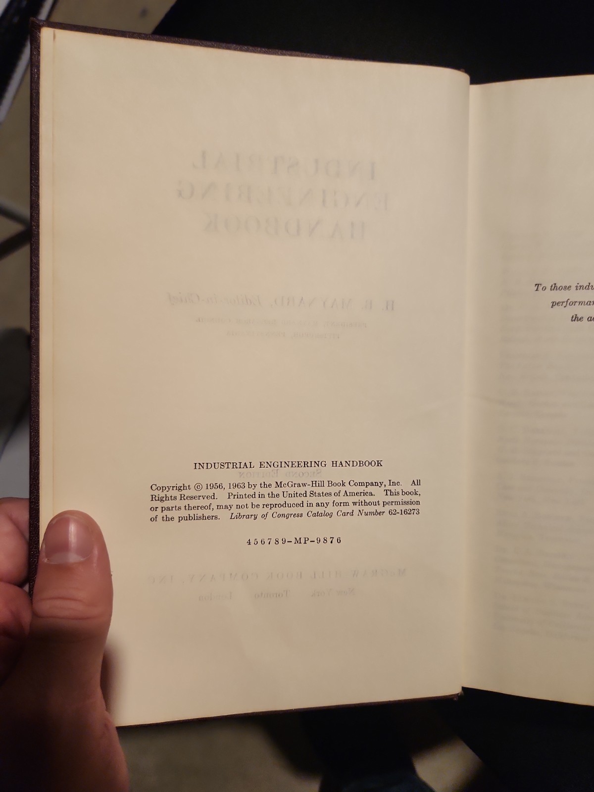 1963 – Industrial Engineering Handbook – Maynard – 2nd Edition