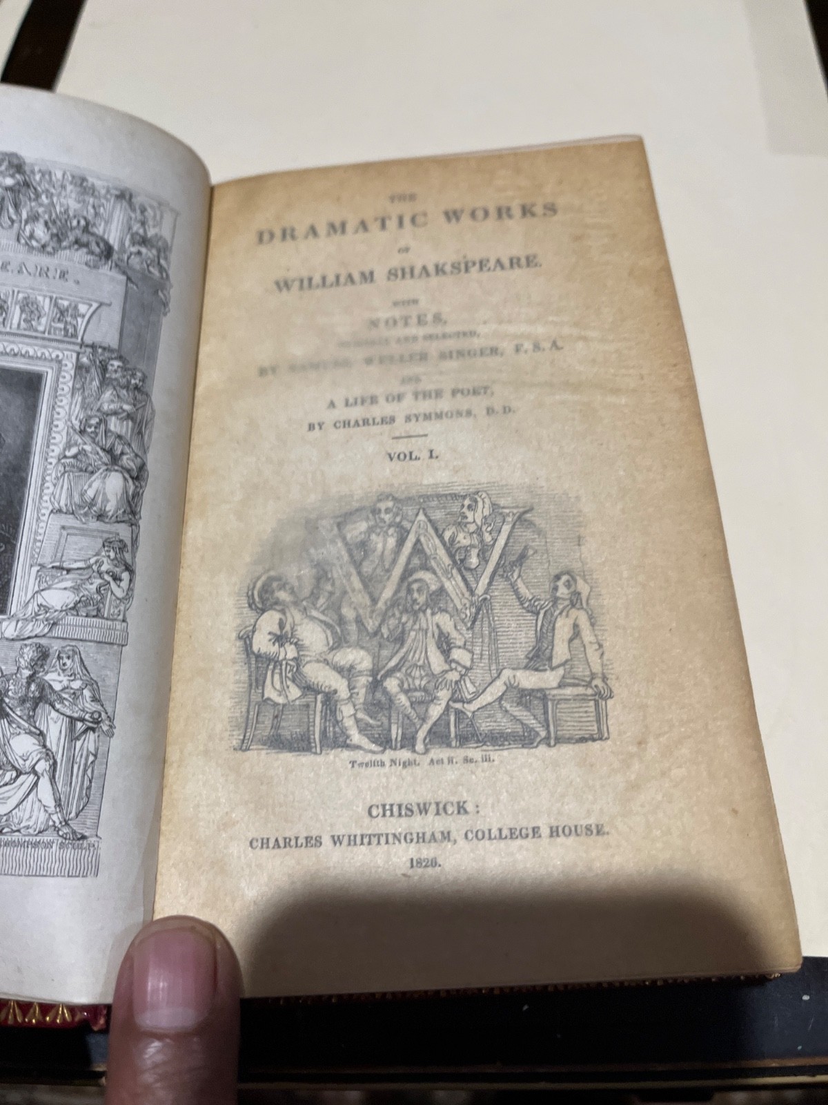 1826 William Shakespeare dramatic work 10-vol set chiswick press