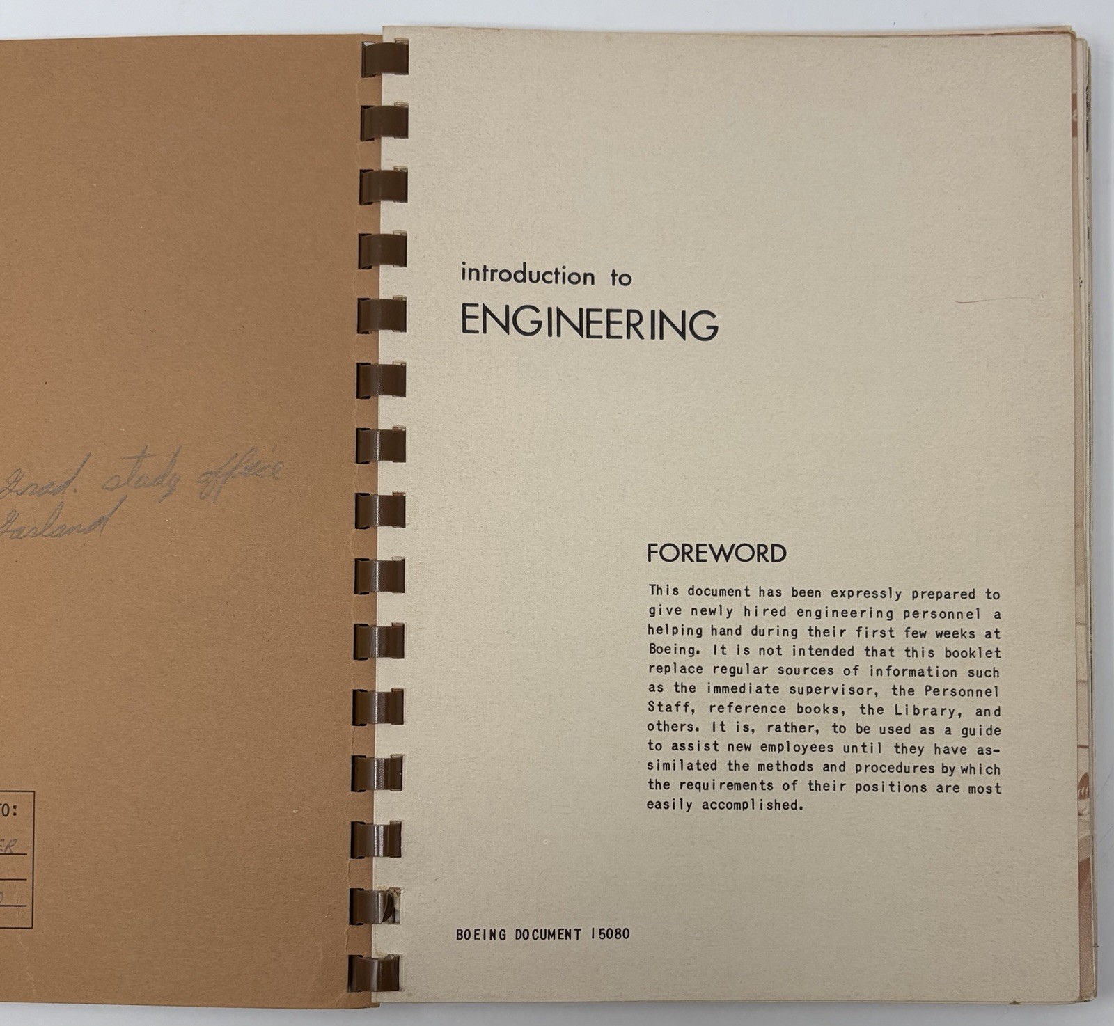 Introduction To Engineering 1960 Boeing Airplane Co. Training Unit Book Vintage