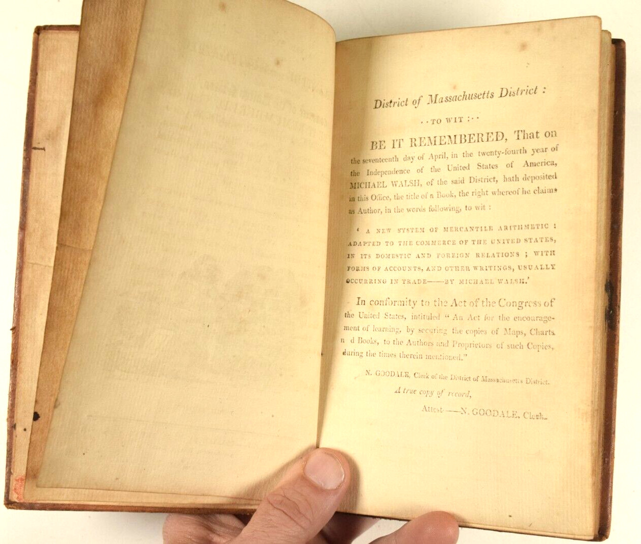 1804 Mercantile Arithmetic Commerce United States By Michael Walsh – Newburyport