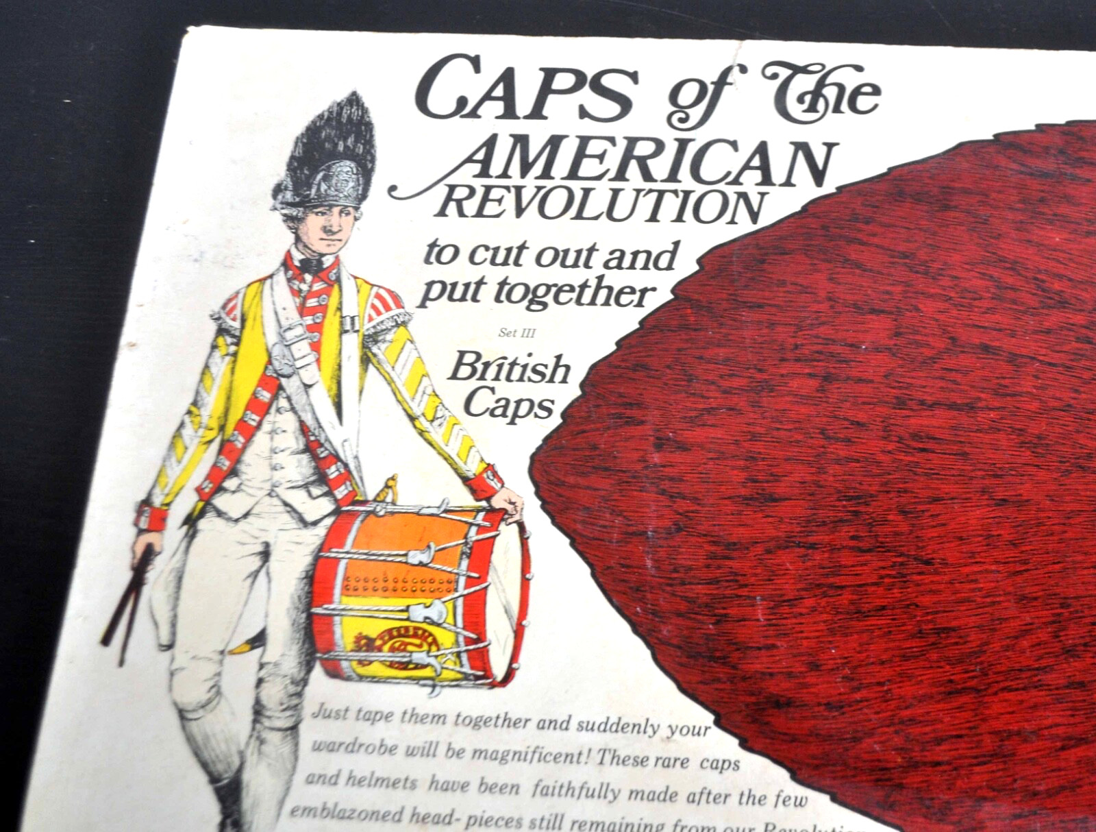 CAPS OF THE AMERICAN REVOLUTION. Complete Set III. Cut Out Book 1976 Bellerophon