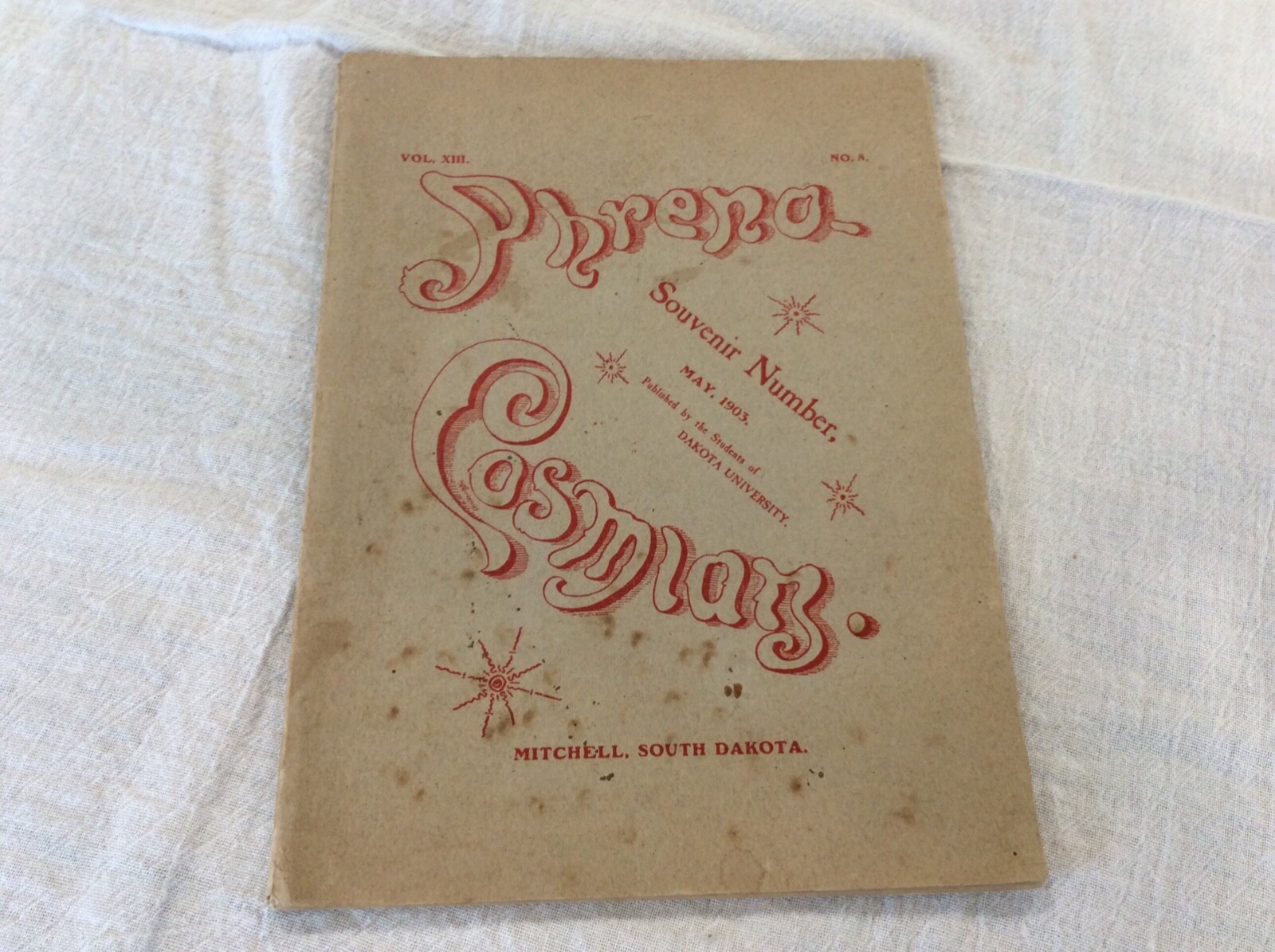 1903 Phreno-Cosmian Dakota University School Annual Mitchell South Dakota