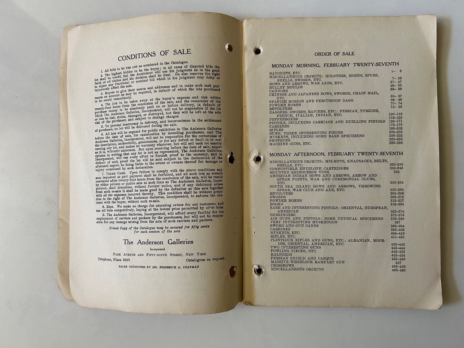 Selections from a Private Collection of Firearms & Edged Weapons American/Foreig