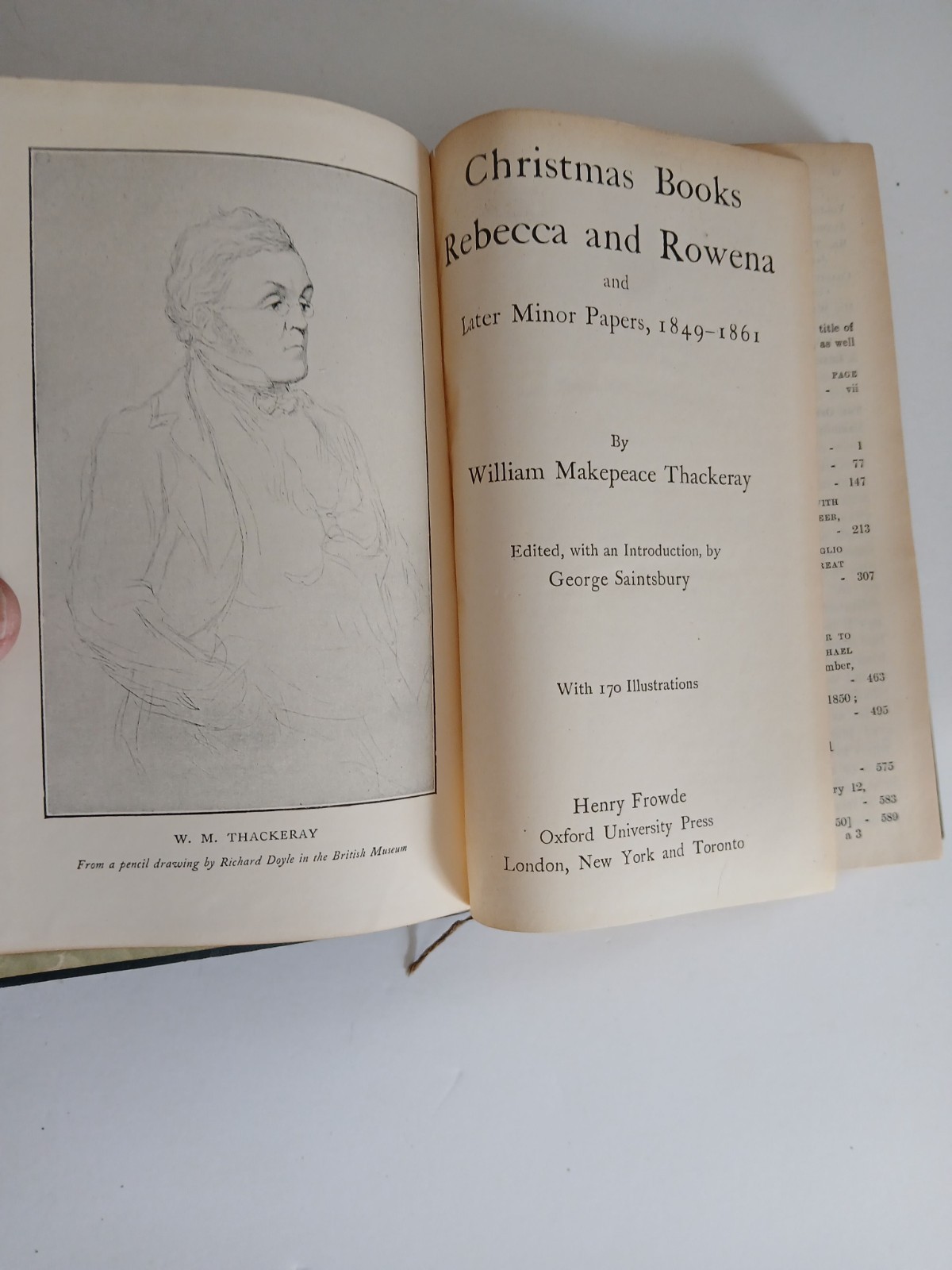 14 GREEN LEATHERBOUND THACKERAY Published by Henry Frowde, Early 1900s.