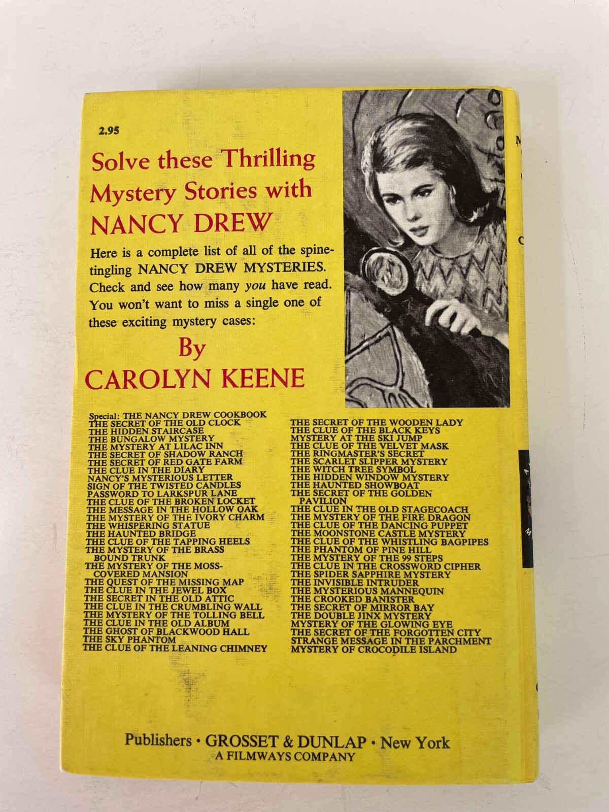 NANCY DREW #13 PICTURE COVER „THE MESSAGE IN THE HOLLOW OAK“ 1979-A printing VG+