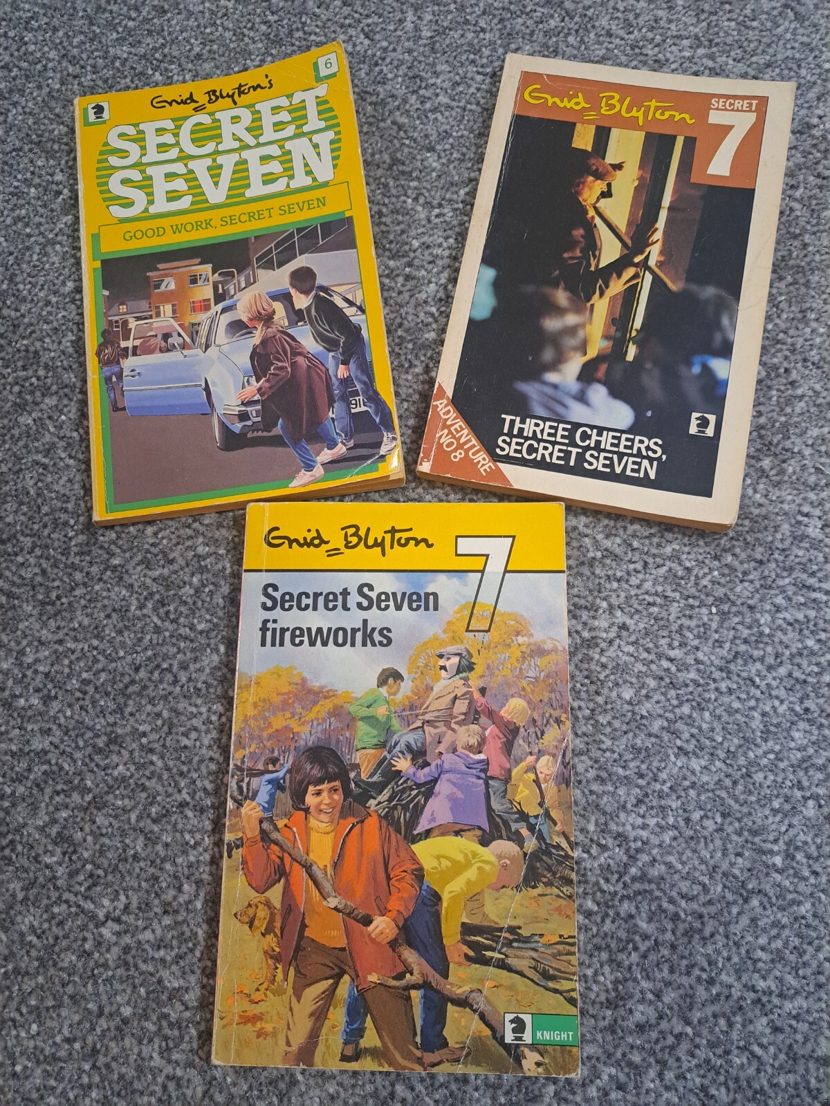 Vintage Secret Seven Enid Blyton Book Bundle x 3, Fireworks, 3 Cheers, Good Work