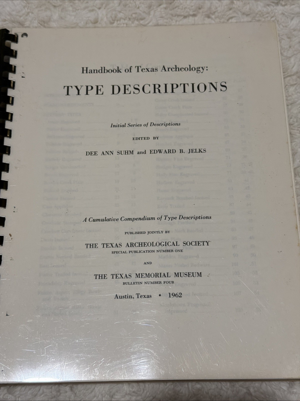 Vintage Handbook of Texas Archeology Type Descriptions 1962 Pottery, Points