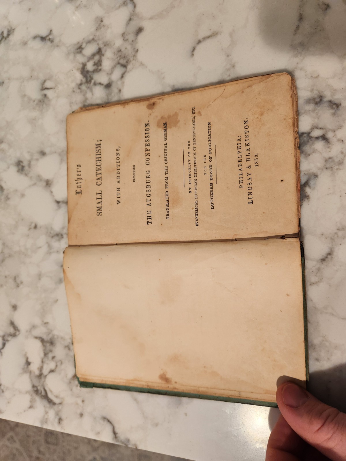 Luthers Small Catechism With Additions 1859