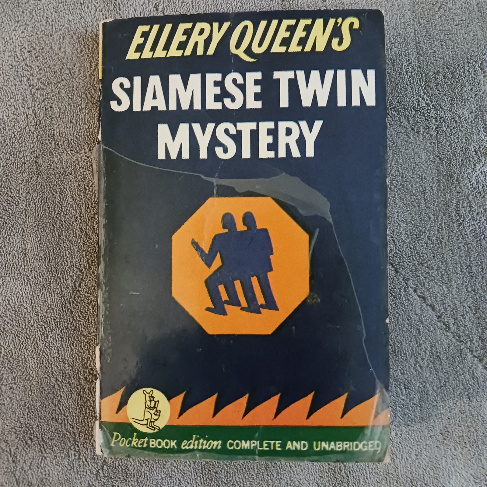 Vintage 1941 Ellery Queen Siamese Twin Mystery Pocket Book Paperback Good