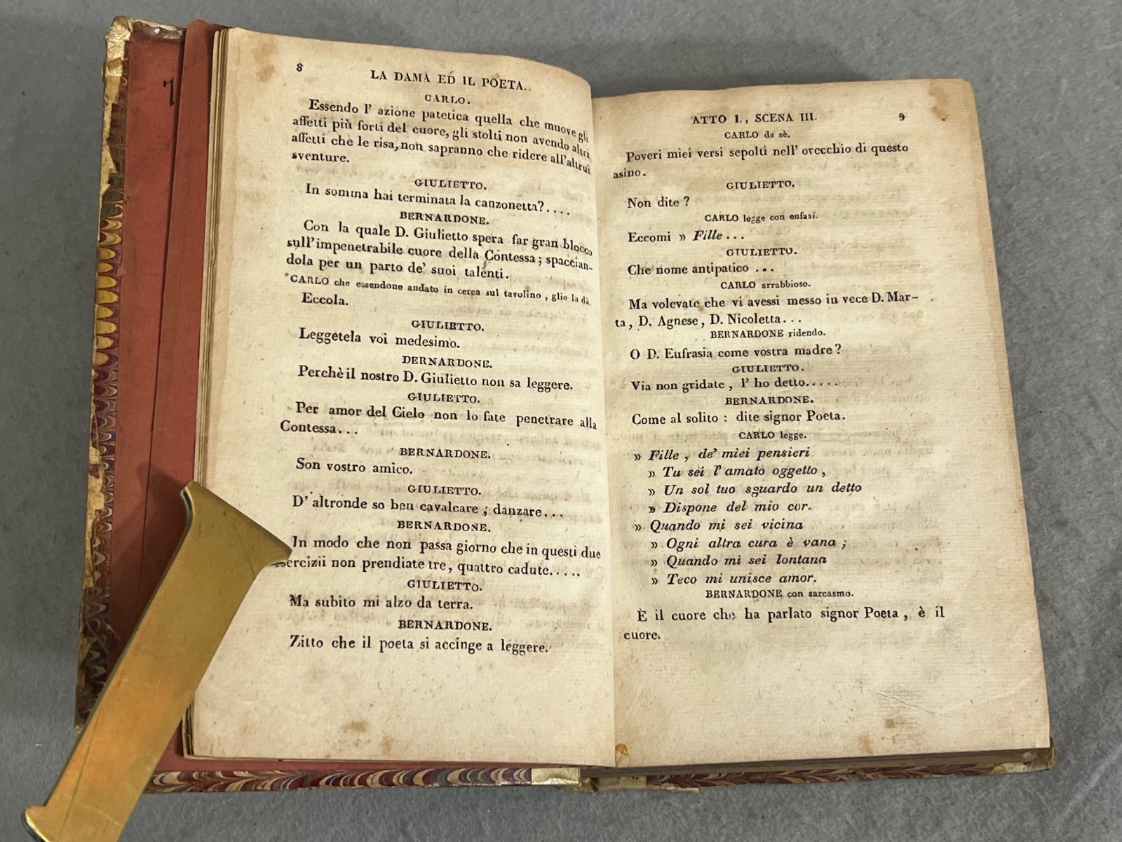 Antique Italian Plays Book Gio. Carlo Cosenza 5 Works in 1 Vellum Naples 1826