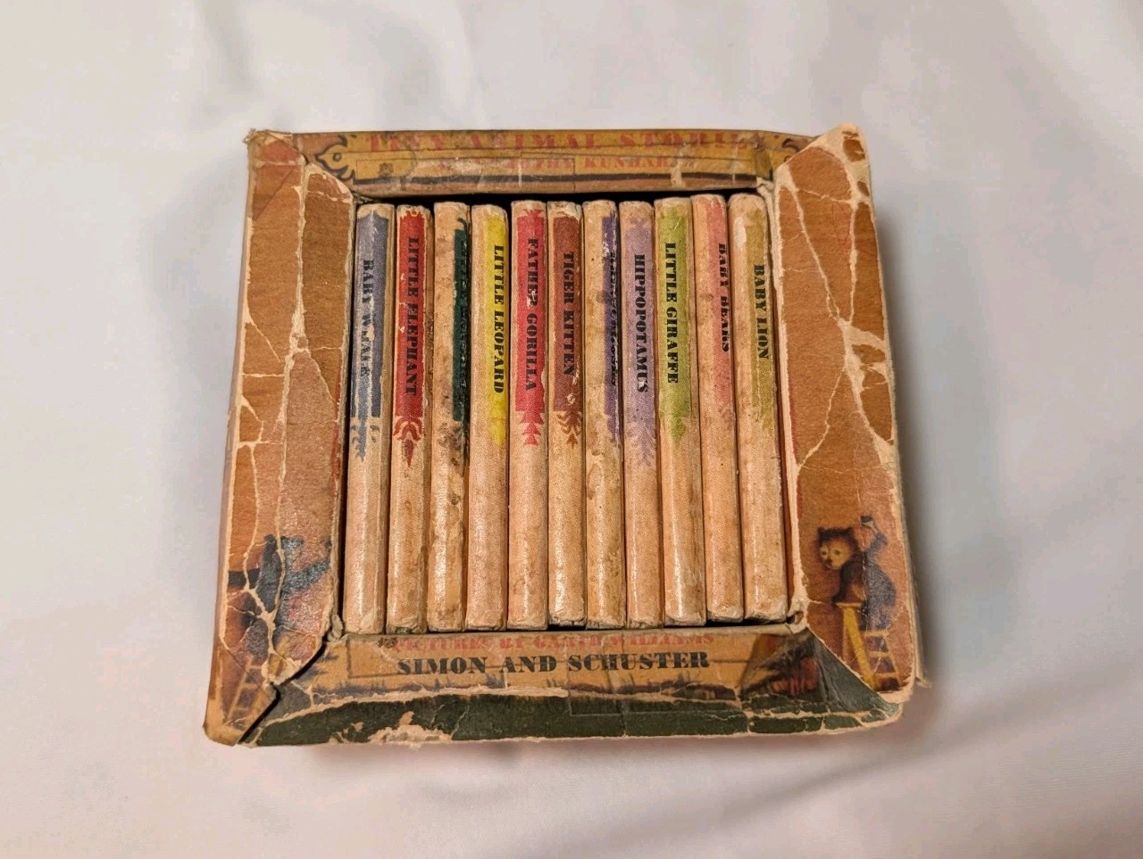 Vintage 1948 Tiny Little Golden Books 11 In Original Box Simon And Schuster
