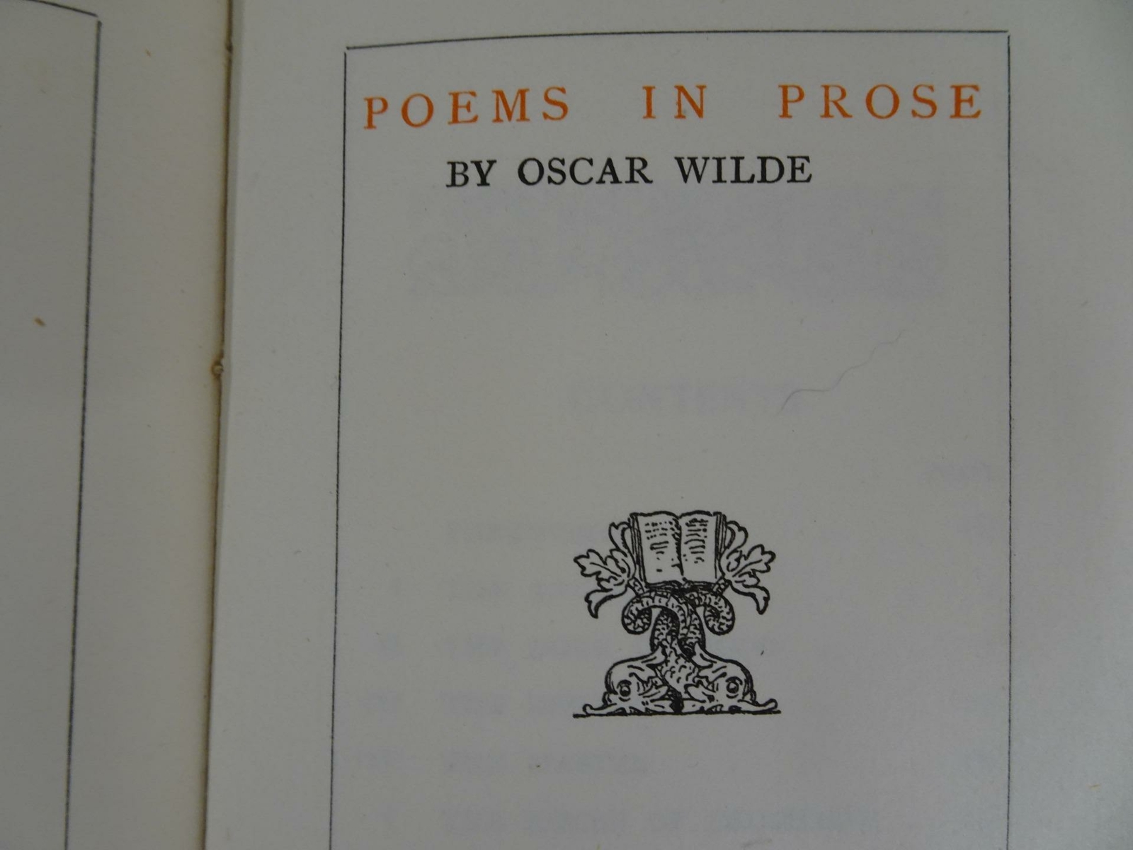 Poems in Prose Oscar Wilde Thomas Mosher 1906 Portland Maine Exchange Street