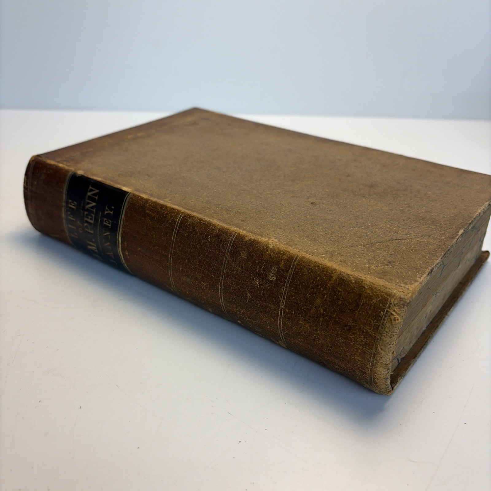 Antique 1852 Life Of William Penn Samuel M Janney Leather Book