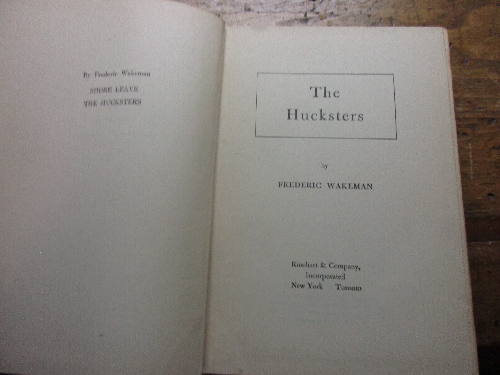 Wakeman, Frederic THE HUCKSTERS 1st Edition 2nd Printing
