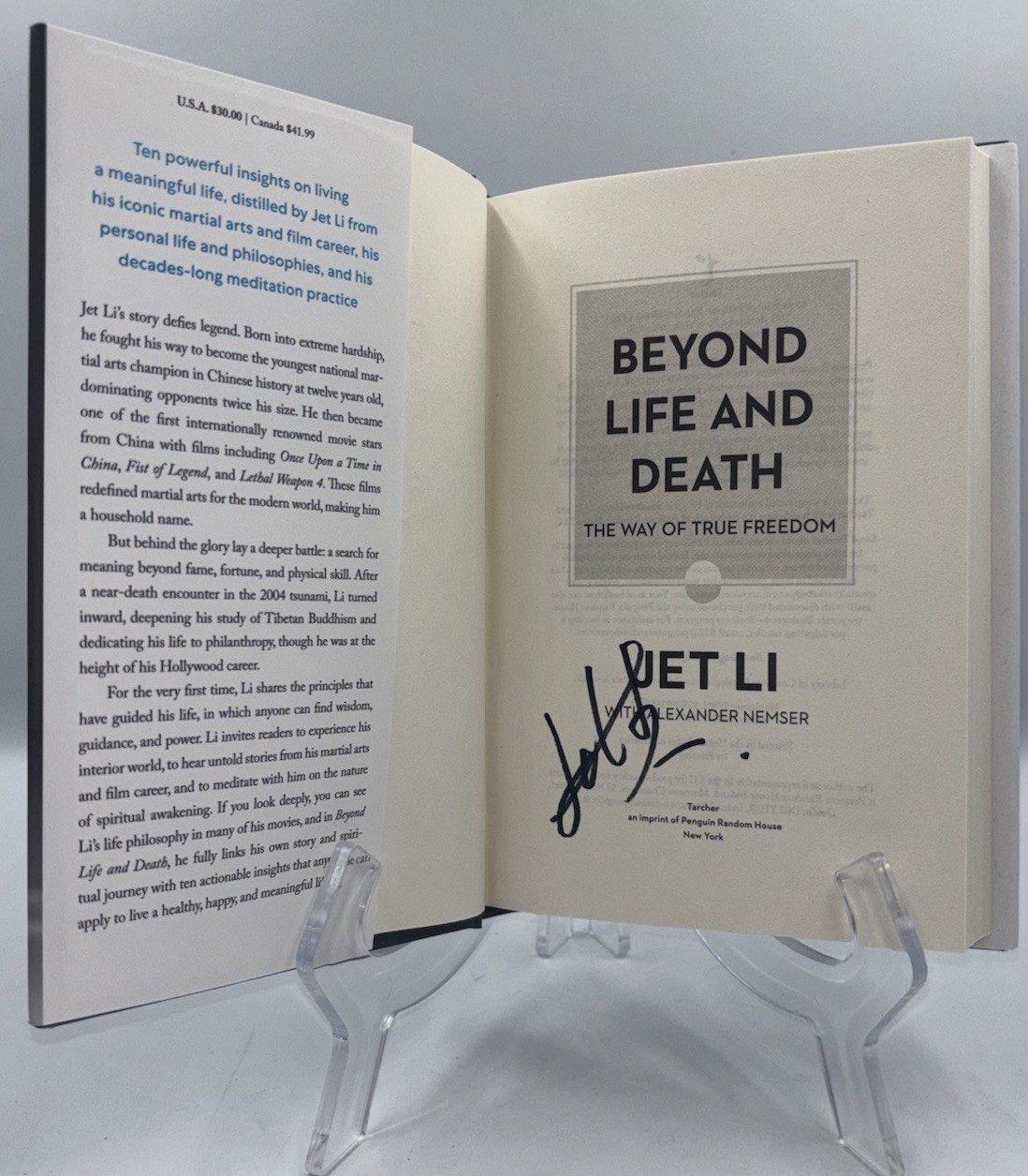 JET LI SIGNED AUTOGRAPHED BEYOND LIFE AND DEATH HC 1ST EDITION 1ST PRINT BOOK #8