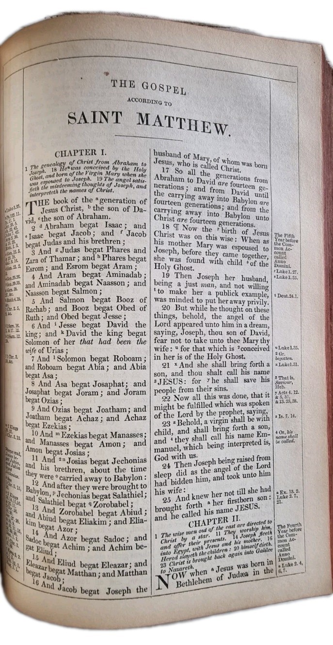 Holy Bible Uncommon Embossed Binding Illustrated Raphael’s Pictures on Wood 1862