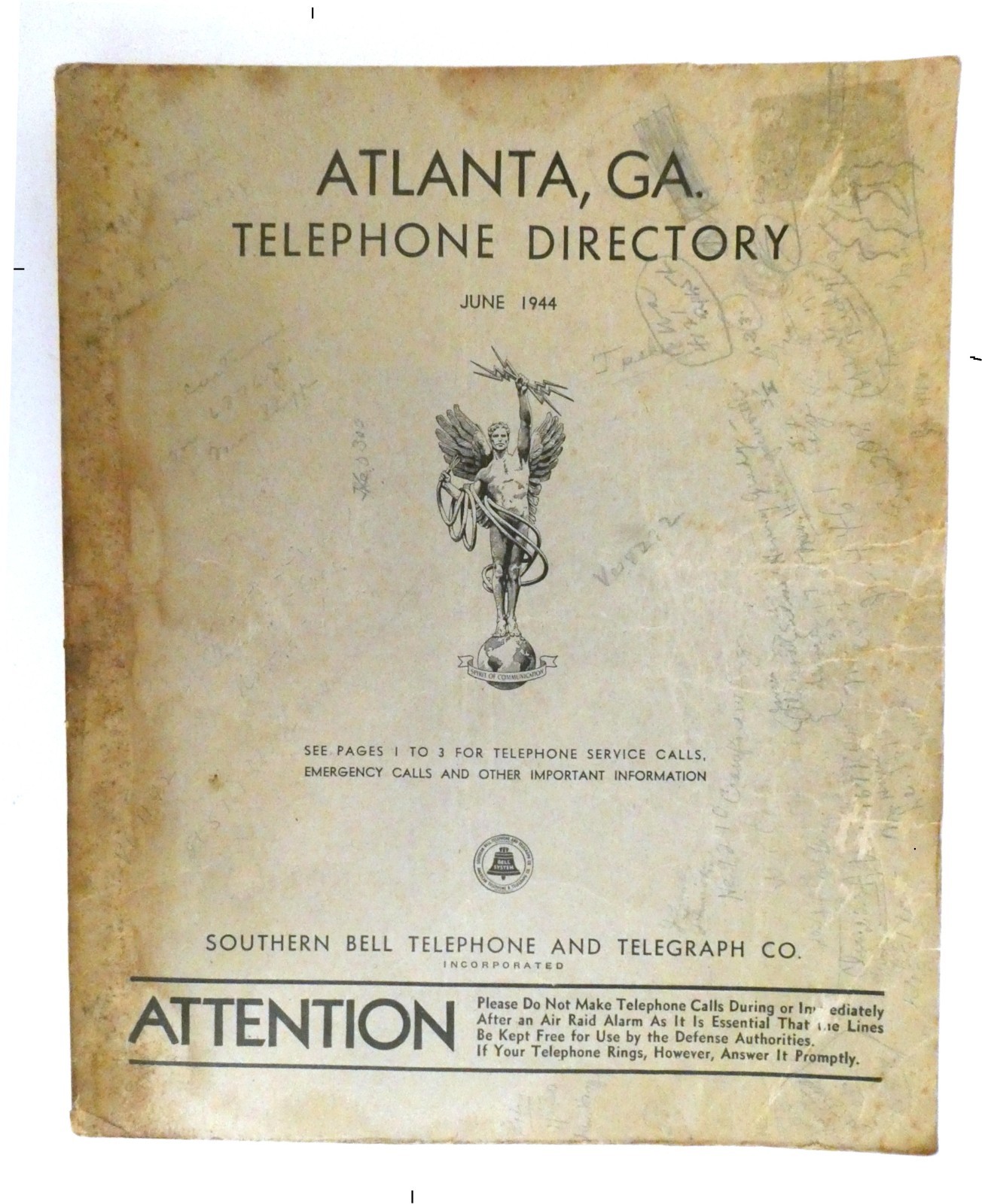Augusta Georgia Telephone Directory Southern Bell 1944