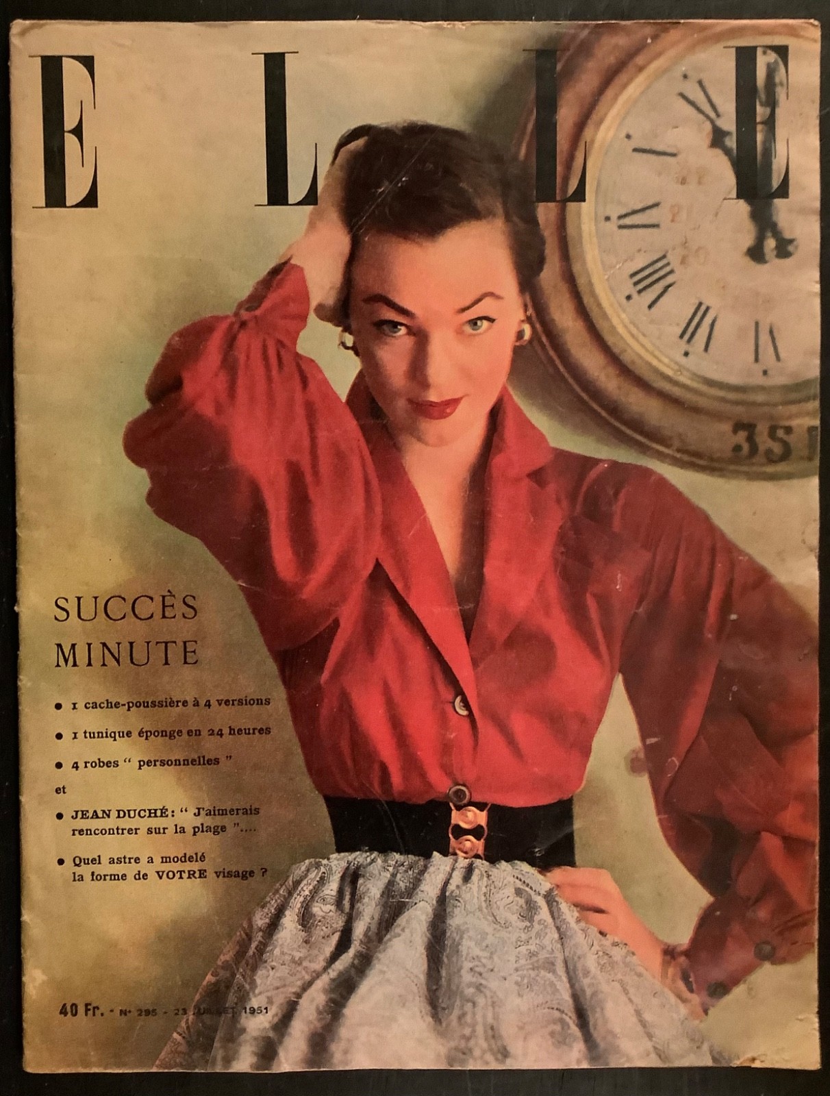 Fashion super model Ivy Nicholson original Paris ELLE fashion magazine July 1951