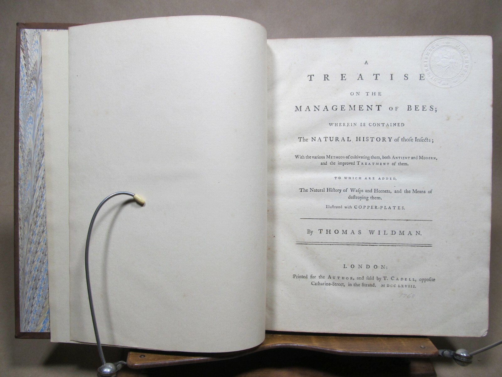 A Treatise on the Management of Bees by Thomas Wildman London 1768 rebound